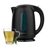 Cecotec Hervidor de agua Thermosense 180 Black. Hervidor Eléctrico de 1,7 litros de capacidad, libre de BPA, con 2200 W de potencia para un calentamiento rápido y eficiente.