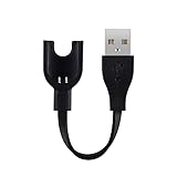 CABLEPELADO Cable USB Carga y sincronización | Compatible con Xiaomi Mi Band 3 | Cargador Xiaomi Mi Band 3 | Cable reemplazo Xiaomi Mi Band 3 | Longitud 15 cm | Negro