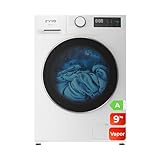 EVVO Lavadora 9kg, Vapor, Bajo consumo, Clase A, Motor Inverter, Hygiene Pro, Lavado Rápido 15', Tambor ePROTECT, Inicio Diferido, 1400 rpm, 15 programas, Carga frontal, Nature (9Kg, Blanco)