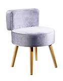 ECHTWERK sillón Milo, sillón tapizado, sillón escandinavo, Silla Confortable, Respaldo Alto, Acolchado de Espuma Blanda, para salón y rincón de Lectura, Patas de Madera, Gris, 44 x 58 cm, 4 kg