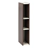 Iris Ohyama Estantería Espacio Ahorrador de 3 Niveles Extra Delgado, Marrón Ajustable, Multiuso, Modular, para Sala, Oficina, Habitación, Organizadora, Librería, Montaje Fácil, UB-9015
