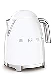 SMEG Calentador de Agua electrico, hervidor KLF03WHEU, 2400 W, 1.7 litros, Acero Inoxidable, Blanco