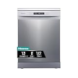 Hisense HS622E10X - Lavavajillas, Capacidad para 13 servicios, 60 cm, Programa ECO, Silencioso, 2, Filtro autolimpiable, Contador digital, Libre instalación, Inox