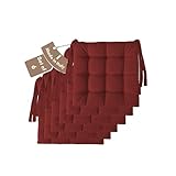 Il Tuo Artigiano Design Juego de 6 Cojines para sillas de Comedor Fabricados en Italia, Cojines para sillas de 40 x 40 cm, 6 cm de Grosor, Cojines Exterior Jardin, Cojines sillas Comedor (6, Burdeos)