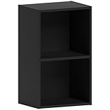 Vida Designs Estantería Oxford de 2 Niveles, estantería de Madera, Color Negro, para Oficina, Sala de Estar