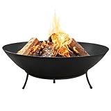 Köhko Cuenco de Fuego Marbela Aprox. 50x50x24 cm de Acero con 3 pies para Barbacoa, Fuego de jardín y Todas Las Noches maravillosas