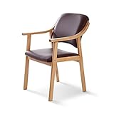 SUENOSZZZ - Silla de madera de haya barnizada, silla tapizada en polipiel color Chocolate. Silla para comedor, oficina, salón o habitación