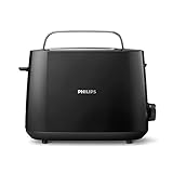 Philips Tostadora - 2 Ranuras, 8 Ajustes, Rejilla Calientabollos, Descongelación, Elevación Alta, Apagado Auto, Negro (HD2581/90)