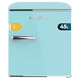 Cecotec Mini Nevera Frigorífico Retro Sobremesa 45L Bolero CoolMarket TT Origin 45 Blue. 55cm de Alto y 44,7cm de Ancho, Clase Energética E, Icebox y Tirador Cromado, Azul