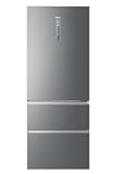 Haier A3FE743CPJ- Frigorífico combi con congelador de cajones, Motor Inverter, Total No frost, Libre Instalación, Clase E, Inox, Ancho: 70 cm, Altura: 190 cm