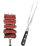 HEKOBAG Tenedor para Trinchar con Mango, 29,5 cm, Tenedor de Parrilla Barbacoa, Trinchar Tenedor de Carne de Acero Inoxidable con Mango, Tenedor para Barbacoa con Puntas Largas para Filetes, Pavo