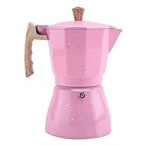 Cafetera con leche Moka Espresso Cafeteira Percolador Olla Cafetera para estufa, 300 ml, color rosa