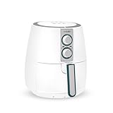 Freidora sin aceite Kubo de 2,5 L, freidora de aire, 1500 W, temperatura ajustable, temporizador, blanca, 17,8 x 23,4 x 24,8 cm