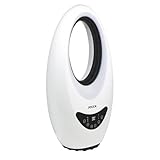 Calefactor Sin Aspas 2000W con Mando a Distancia |Control Táctil y Oscilación |Luces LED de 4 Colores |Termostato Regulable 15-40°C |Temporizador|Sistema de Seguridad Antivuelco |Calor y Ventilador