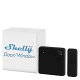 Shelly BLU Door/Window Negro, Sensor Bluetooth de Puerta y Ventana, iOS Android App, Batería Duradera, Medición De Lux E Inclinación De Angulo, Crear Escenas Individuales De Activación