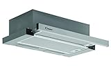 Candy CBT625_2X Campana telescópica, ancho 60 cm, 2 niveles de potencia, capacidad extracción 332.1 m3/h, iluminación LED, 67.5 W, 56 decibels, inox