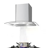 Gasland Chef GR60SP Campana Extractora de Pared 60cm, Campana Extractora Cristal Cocina, Decorativa, 500 m³/h, 3 Velocidades de Exrtacción, Vidrio y Acero Inoxidable