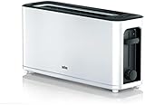 Braun Hogar Tostador PurEase HT3100WH - Tostadora de Pan, 1000 w, 1 Ranura, 7 Niveles de Potencia, Recogecable, Color Blanco