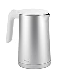 ZWILLING ENFINIGY Hervidor de agua eléctrico con filtro antical de acero inoxidable, Tetera anti-sobrecalentamiento, sin cable, 1850 W, 1,0 l, Plata