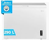 MIDEA Arcon Congelador Pequeño Horizontal de 290L, Motor Inverter, Control Electrónico de Temperatura, Tecnologia D-TYPE Tube, Cestas con Asa, Easy Move, Silencioso 39dBA, Bajo Consumo, Blanco