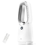 Ultty Calentador Ventilador Sin Aspas Combo, Ventilador Calefactor 2000 W Ventilador Frío 28 W, Uso Durante Toda La Temporada, Control Remoto Y Táctil, Temporizador, Calentador de Ambiente, Blanco
