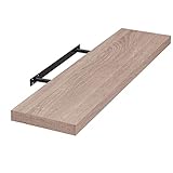 EUGAD Estante Flotante de Pared Retro Estantería de Pared Madera Colgar Libro CD para Salon Dormitorio 100cm Roble 0118QJ