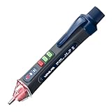 VENLAB Detector de Voltaje sin Contacto, Identificar Fase y Neutro, LCD Buscapolos con Doble Rango 12V-1000V/48V-1000V, Localizar Punto de Rotura, Alarma, Linterna-VD200
