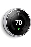 Google Nest Learning Thermostat Acero Inoxidable, Se controla desde el teléfono, Ayuda a ahorrar energía, Talla única