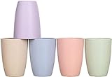 5 tazas,Vasos Plástico Duro Niños, Vasos , Inastillable, Vaso para Agua, Leche, Zumo,apta para lavavajillas y microondas