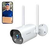GNCC 2K Camara Vigilancia WiFi Exterior Cámara IP Impermeable con Visión Nocturna, Detección de Movimiento&Sonido Alarma Instantánea, Audio Bidireccional, Compatible con Alexa-T1Pro