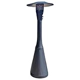 TEMPO STYLE - Seta calefactora para exterior lista para usar Habitat negro, poliratán y acero | 10 kW para calentar hasta 50 m² | de 15 a 40 h de funcionamiento