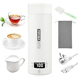 VicBou Pequeño Hervidor de Agua Portátil Kit,500ML Calentador de Agua Portatil Hervidor de Leche y Agua, 220V/300W Hervidor Agua Pequeño Viaje, con Apagado Automático, para Café y Té, Leche