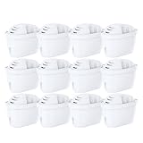 Mutital Cartuchos de filtro de agua, 12 unidades, repuesto para filtro de agua Brita Maxtra + cartuchos de filtro, cartuchos de filtro Aquaphor, filtro de carbón activo, compatible con filtro de agua
