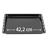 ICQN Bandeja de horno 422 x 370 x 30 mm, bandeja de grasa esmaltada para horno y cocina, apta para ELECTROLUX, AEG, IKEA, ZANUSSI, Juno, ZOPPAS, resistente a arañazos y inoxidable, 42,2 x 37 x 3 cm