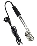 Novanetus Calentador GTN2.0 Calefactor de inmersión 2,0 kW 2000 W 230 V de ACERO INOXIDABLE, Hervidor eléctrico de viaje, color negro