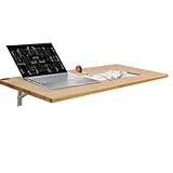 VEVOR Mesa plegable montada en la pared, 120 x 50 cm, mesa flotante de madera con soporte de hierro, escritorio plegable para espacios pequeños, oficina en casa, comedor, lavandería, cocina, bar
