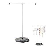 GXGM Estante para Joyas con Barra en T de Metal, Soporte para Collares y Aretes, Soporte para Aretes, Organizador de Joyas, Expositor de Joyas con Barra en T, para Guardar Pulseras y Aretes, 1 Pieza