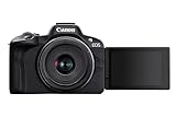 Canon EOS R50 Cuerpo Cámara Mirrorless + Objetivo RF-S 18-45 mm F4.5-6.3 IS STM, Cámara Evil APS-C (24,2 MP) -4 EV, Vídeo 4K 30 fps, Dual Pixel CMOS AF II, Pantalla Táctil de Ángulo Variable, Negro