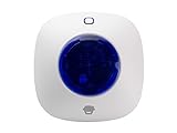 Chuango Sirena de Sistema de Alarma de Interior WS-105 - Alarma Antirrobo Sonora para la Casa con Luz Estroboscópica Intermitente Azul Ultra Eficiente - Volumen de 90 dB