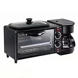 Gralara Máquina de Desayuno 3 en 1 Tostadoras Horno Horno con Temporizador Incluye Cafetera Estaciones de Desayuno Eléctricas Huevo