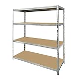 BLUMIE Estantería de Almacenaje Estante Modular y Versátil para Taller, Garaje Bodega ...Cargas Pesadas -180 x 150 x 40 cm, Color Gris