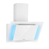 Klarstein Eleonora - Campana extractora de pared, Potencia 76 W, Luces LED, Touch Control, Consumo de energía 10 kWh/año, Aire de escape hasta 426 m³/h, Dimensiones 60 x 39 x 43 cm, Blanco