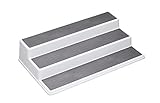 Copco Basics Especiero de 3 Niveles para Armario Interior, Estante de Cocina Antideslizante, Organizador, 38 x 22,5 x 8,5cm, Blanco/Gris