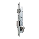 Tesa Assa Abloy 220015HZ Cerradura Monopunto De Palanca Deslizante Para Perfiles Metálicos Zincado Blanco Entrada 13,5 mm 2200 Con Cilindro