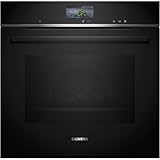 Siemens HR776G1B1 iQ700 - Horno inteligente empotrable con función de vapor, 60 x 60 cm, fabricado en Alemania, color negro, pirólisis activeClean e hidrólisis humidClean, Air Fry, programas