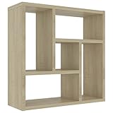 vidaXL Estantería Pared Estante Libros Mueble Archivador Decoración Oficina Habitación Estable Duradera Contrachapada Roble Sonoma 45,1x16x45,1cm