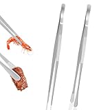 VMUTGA 2 Piezas 30.5 cm Pinzas Cocina con Punta Apuntado/Ronda, Acero Inoxidable Plata, Utensilios de Cocina Adecuado para Cocinero, Barbacoa, Servir