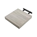 Etrexonline Estante de Pared 25x25x4cm Color Roble Gris, Balda Flotante Pared de Madera Fijación Invisible, Estantes de Almacenamiento Decorativos, Ideal para Salón, Habitación, Pasillo, etc..