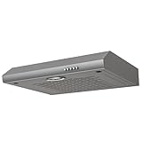 FIREGAS Campana Extractora 60 cm, Extractor Cocina, Campanas Extractoras Cocina, Gran Potencia de Succión, Control Mecánico, 3 Velocidades, Algodón Filtrante,Gris