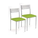 ASTIMESA SCSIVE Silla de Cocina, Estructura Metal, Verde, Altura de Asiento 45 cms